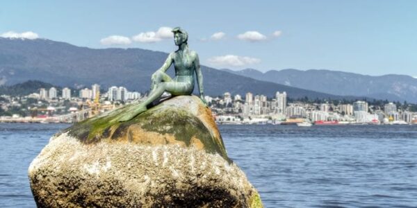 Girl in a Wetsuit statue - unique things to do in Vancouver's Stanley Park