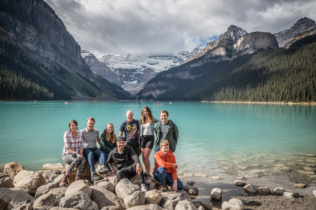 Marvel at the iconic turquoise waters of Lake Louise below the stunning Fairmont Château Lake Louise