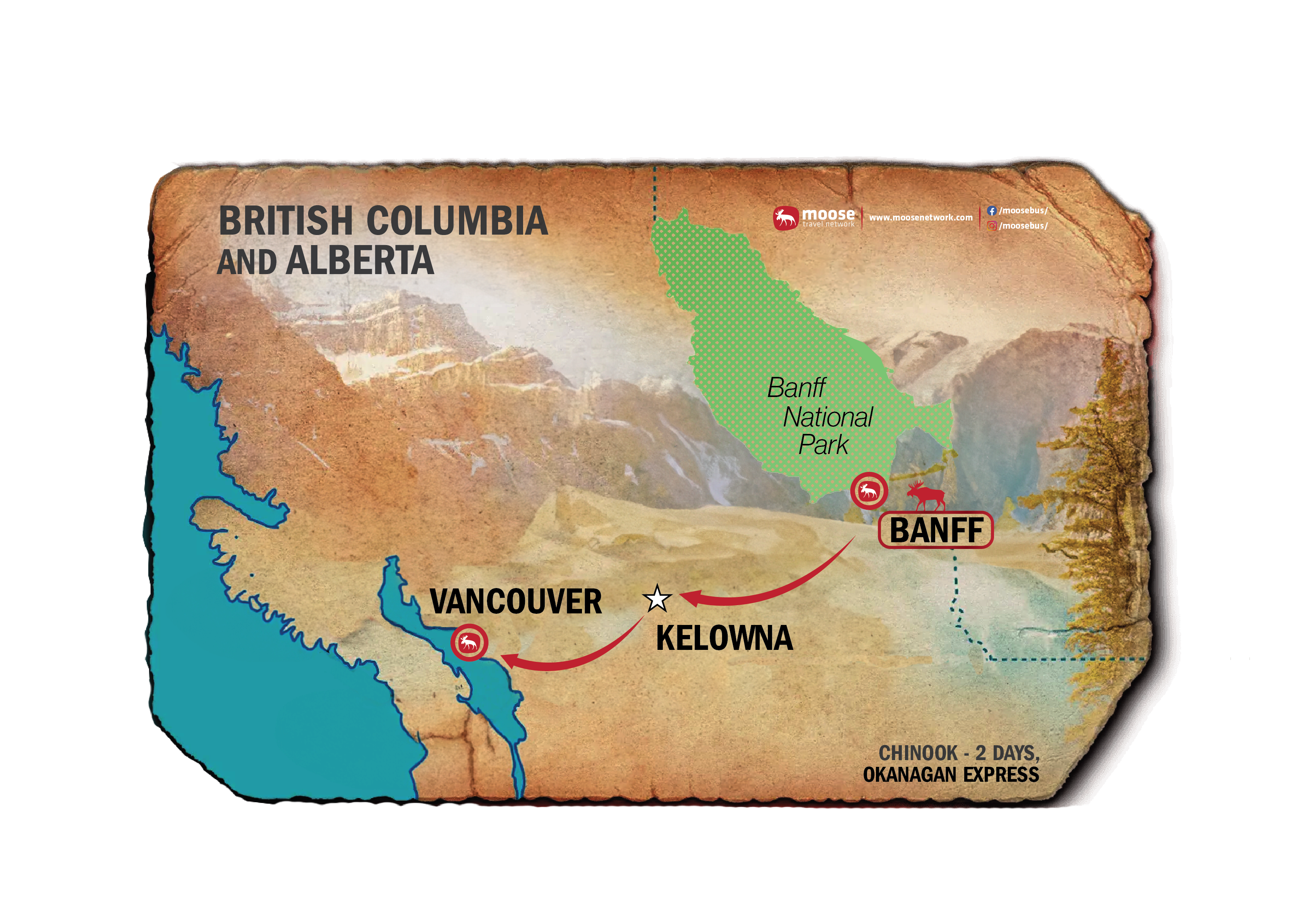 Moose Travel Network Map of Chinook Tour