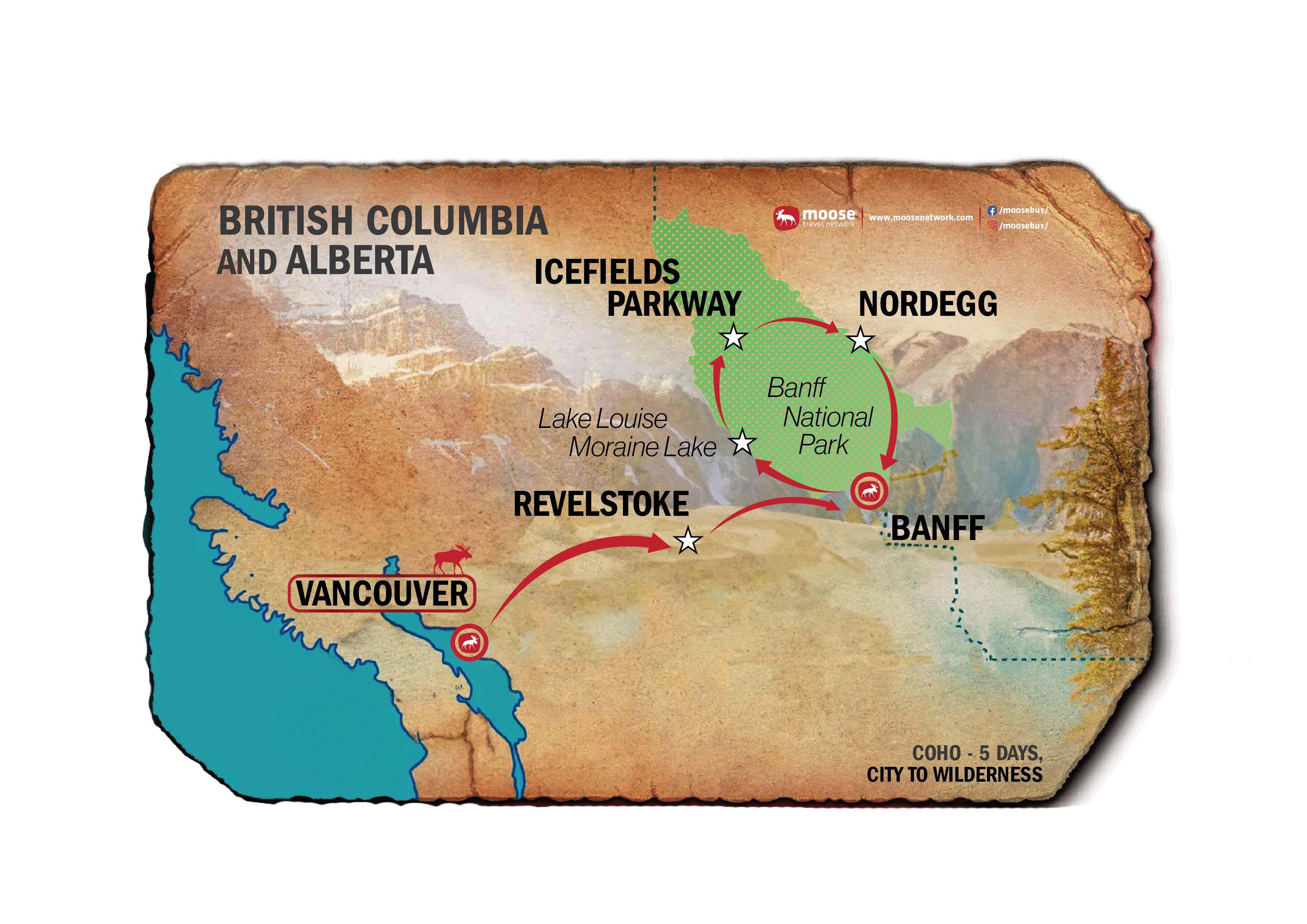 Moose Travel Network Map of Coho