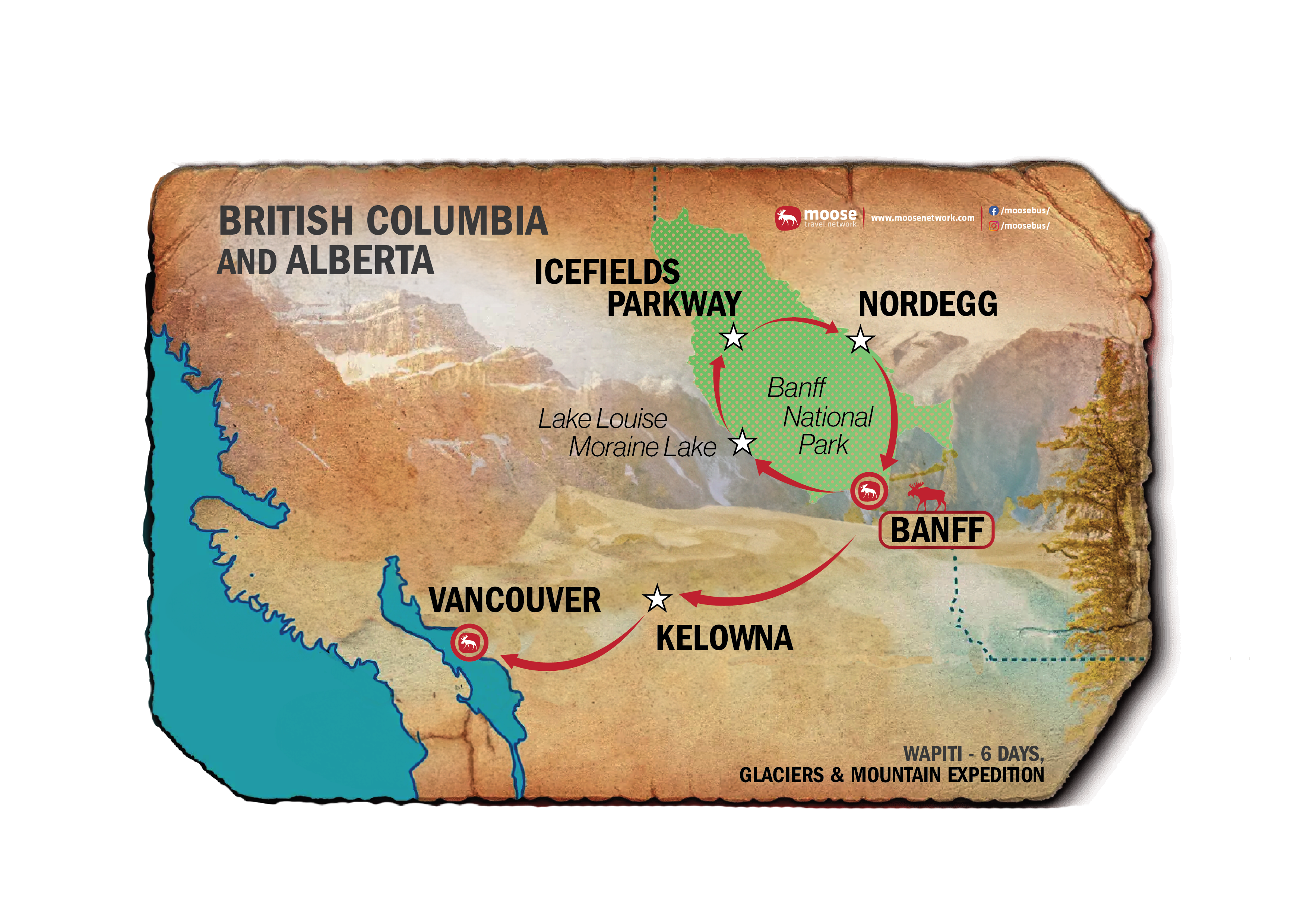 Moose Travel Network Map of Wapiti